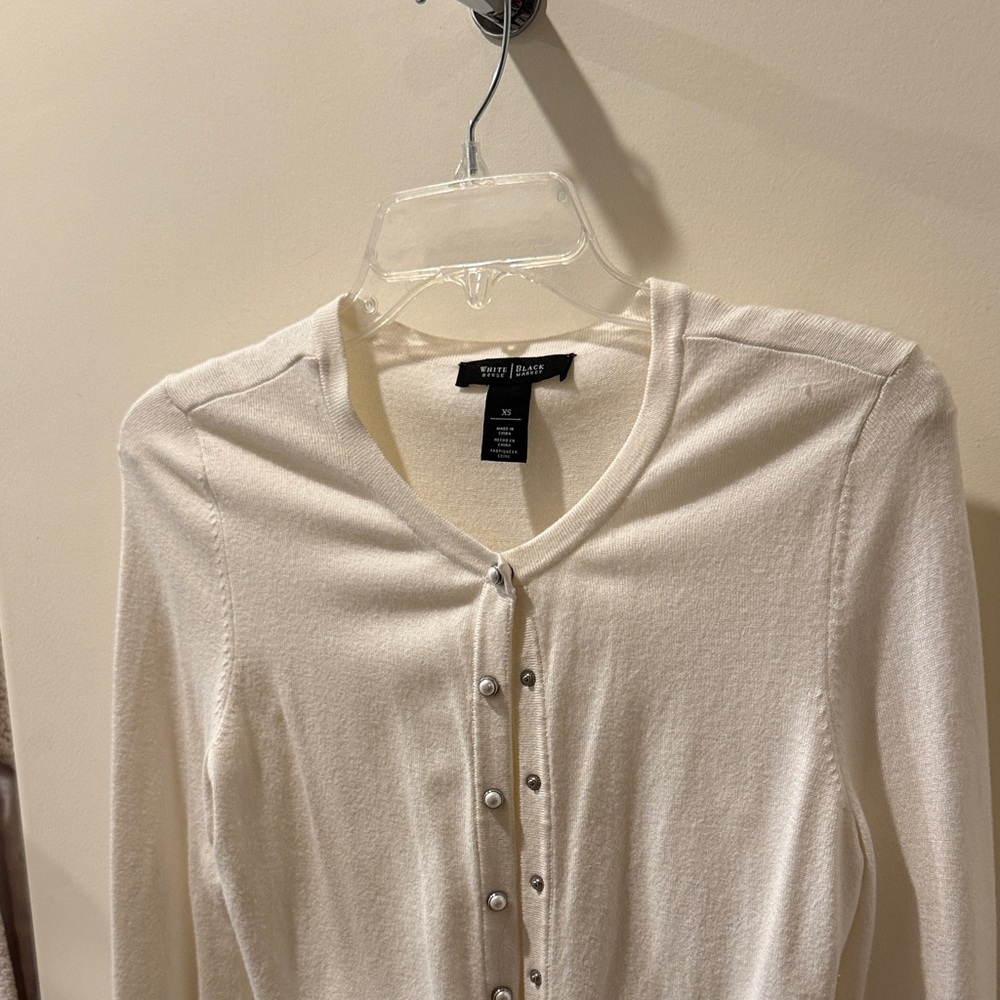 White House Black Market Ivory Button-Down Shirt